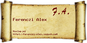 Ferenczi Alex névjegykártya