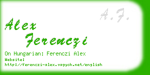 alex ferenczi business card